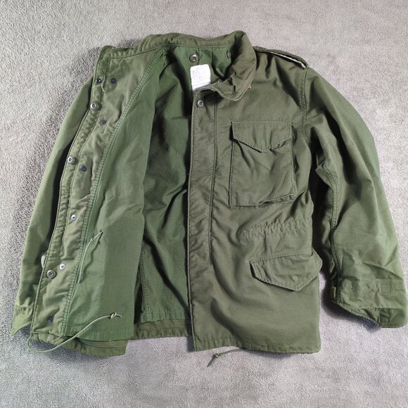 Vintage US Military Field Jacket Mens Med Reg Olive Drab OG-107 Without Liner - Picture 6 of 11